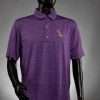 1021 Dahila Purple Polo With Gold Ball Logo 2 Men's Dry Swing Heather Self Collar Jersey Shirt