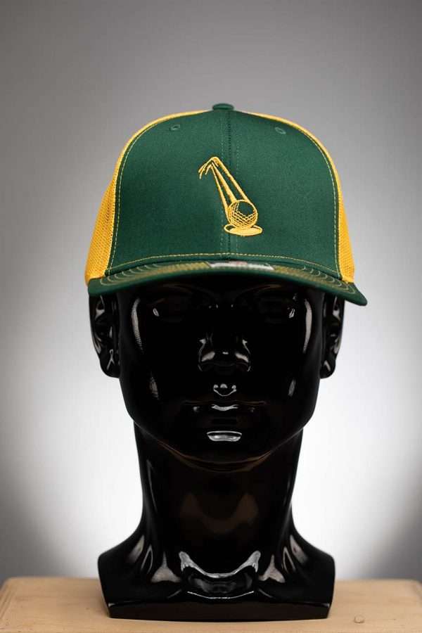 112 Richardson Twill Mesh Back Trucker Snapback Cap Dark Green Gold With Gold Ball Logo Richardson Twill Mesh Trucker – Green with White Ball, Snapback